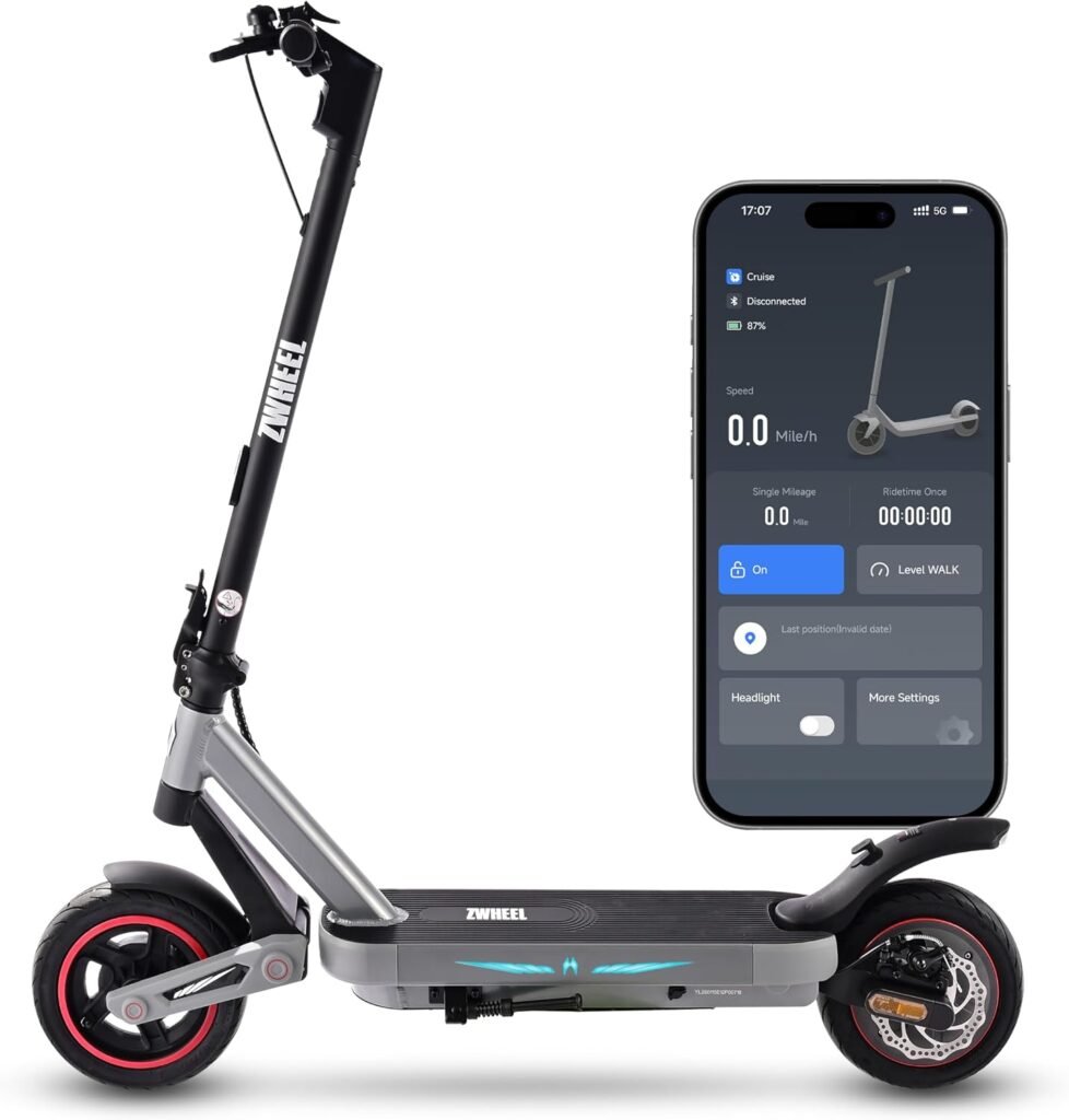 ZWHEEL 10-Inch Off-Road Electric Scooter for Adults – 800W/1200W/2400W