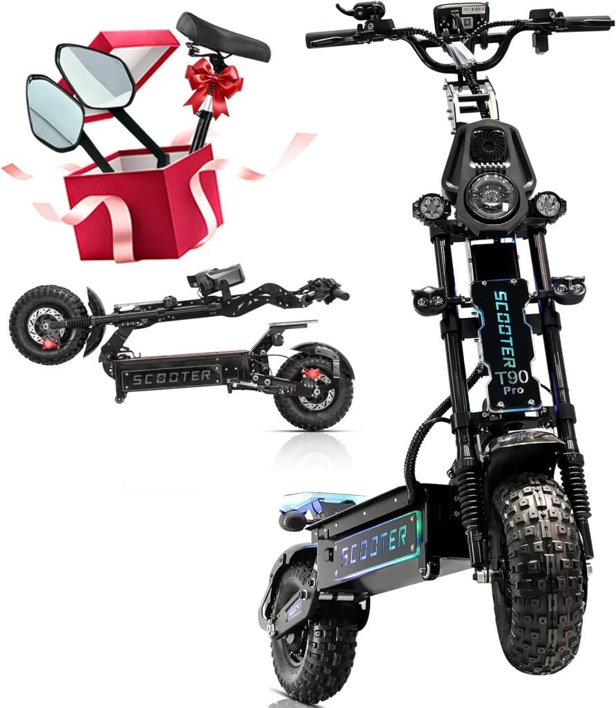 T90 Pro Electric Scooter Adults – 10000W Dual Motor, 72V Removable Battery