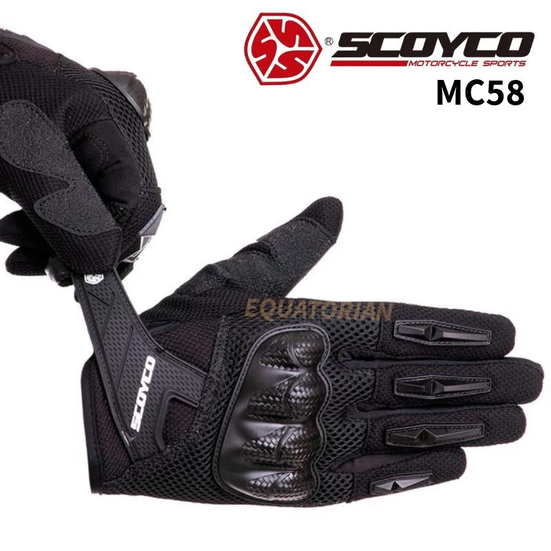 Gloves Touring Biker SCOYCO MC58 Batok Protector Plastik Full Finger