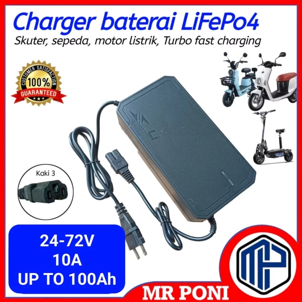 Charger Lithium LiFePO4 24V 36V 48V 60V 72V 10A