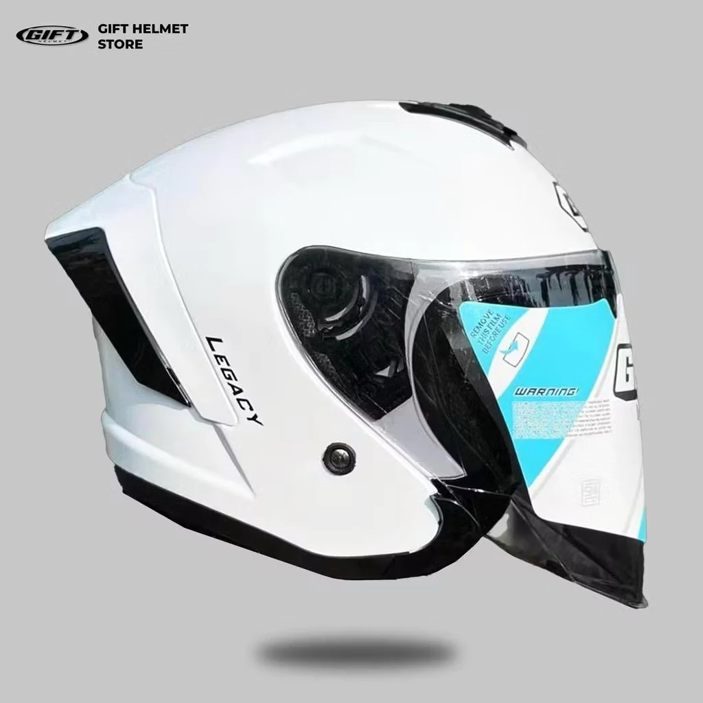 Helm Half Face Gift Legacy Solid Premium SNI Visor